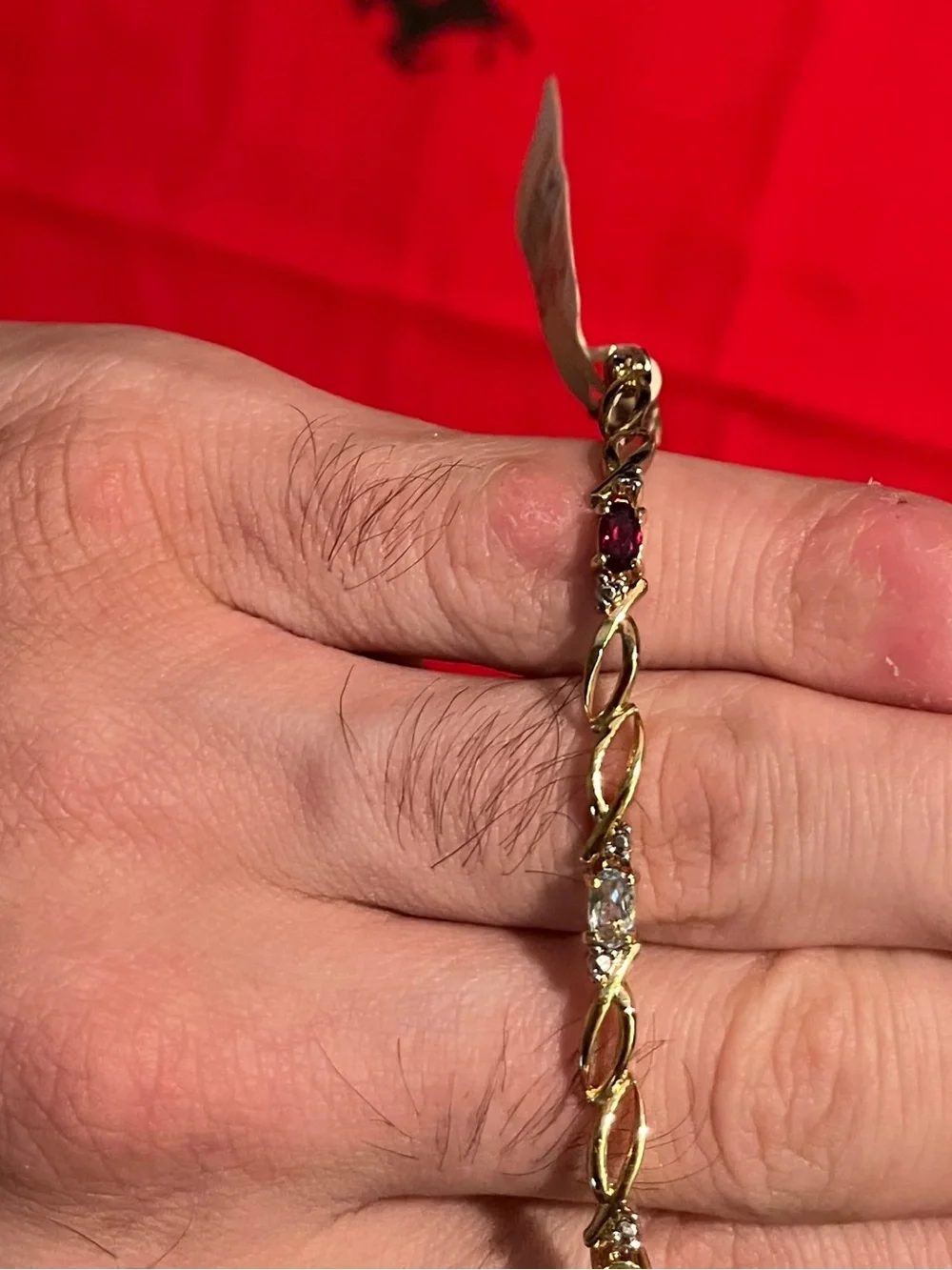 Macy's Silver-Tone Women's Bracelet with Genuine Diamond Tag